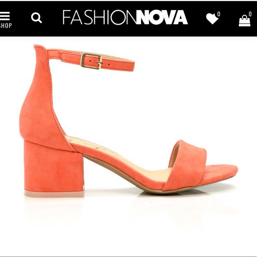 Fashion nova orange block heel
